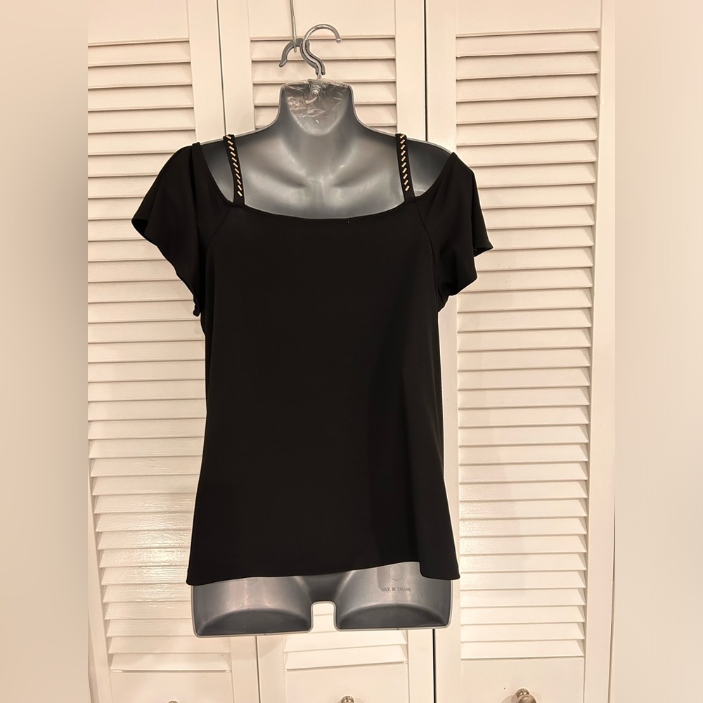 Michael Michael Kors cold shoulder top with studded straps- petite Large UEC - Picture 2 of 5